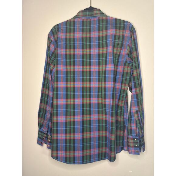 Wrangler Men's Western Long Sleeve Plaid Pearl Snaps Shirt Medium - Picture 3 of 7